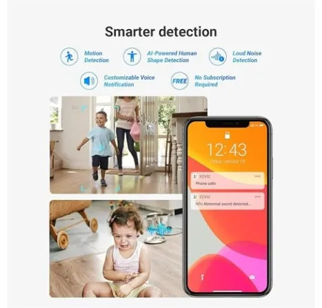 EZVIZ H7c Dual 2K  (4MP) Indoor WiFi Camera | AI Human Detection, Panoramic View, Color Night Vision, MicroSD Card Support Upto 512GB