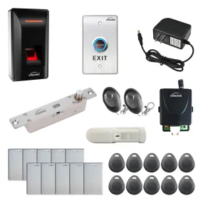 FPC-9265 – One Door Access Control With 2600lbs Electric Drop Bolt   Biometric Fingerprint Reader Standalone   TCP/IP   Wiegand 26   Time and Attendance   PIR Motion Detector   Wireless Receiver
