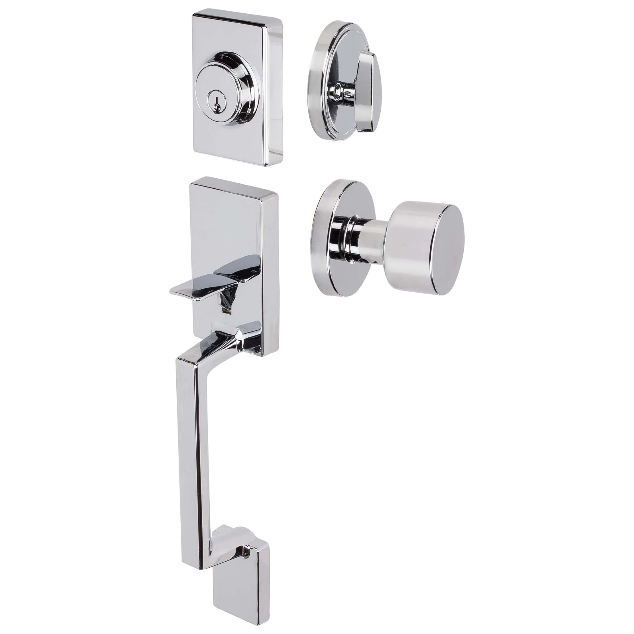 Front Door Handleset With Interior Door Knob Contemporary Style Brooklyn Collection