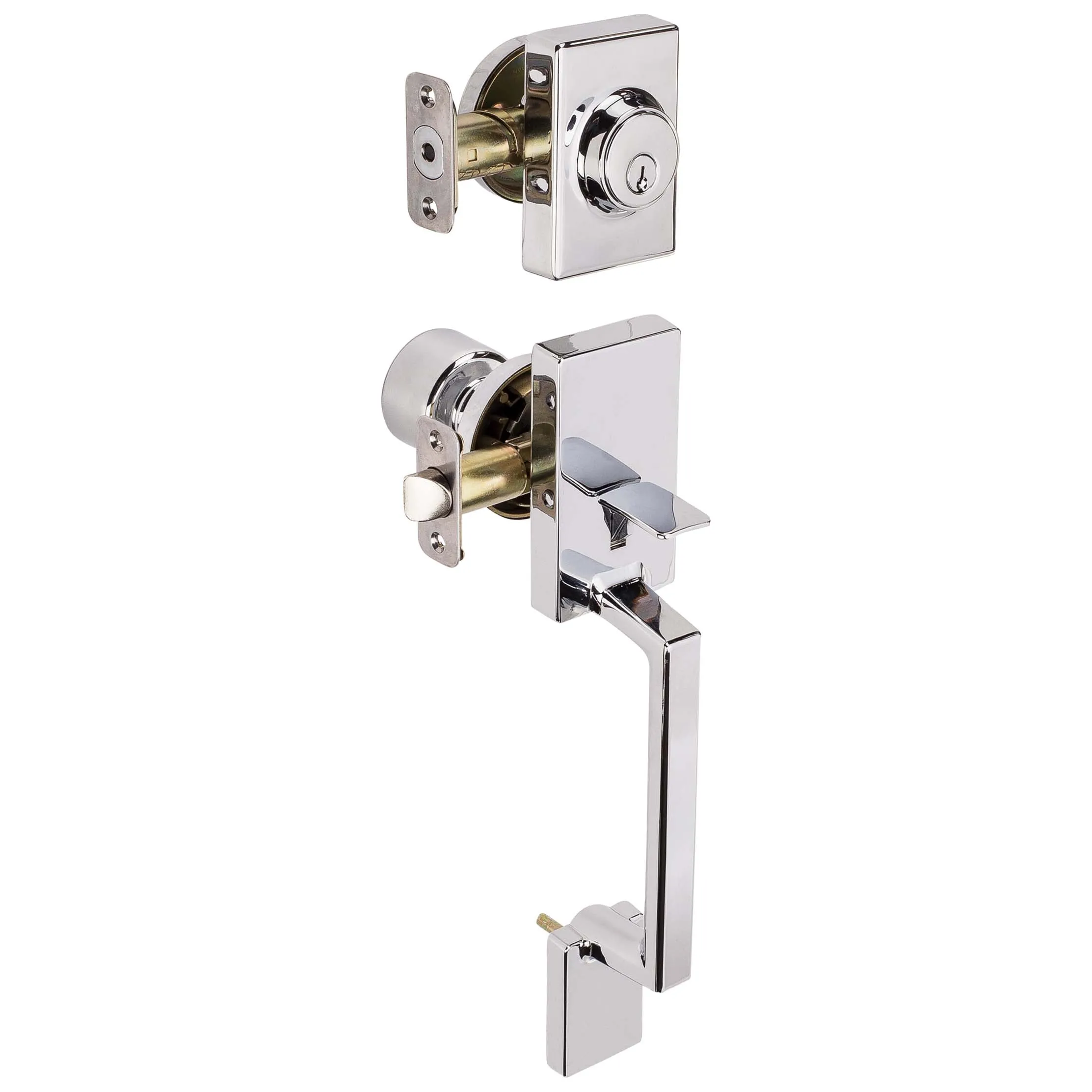 Front Door Handleset With Interior Door Knob Contemporary Style Brooklyn Collection