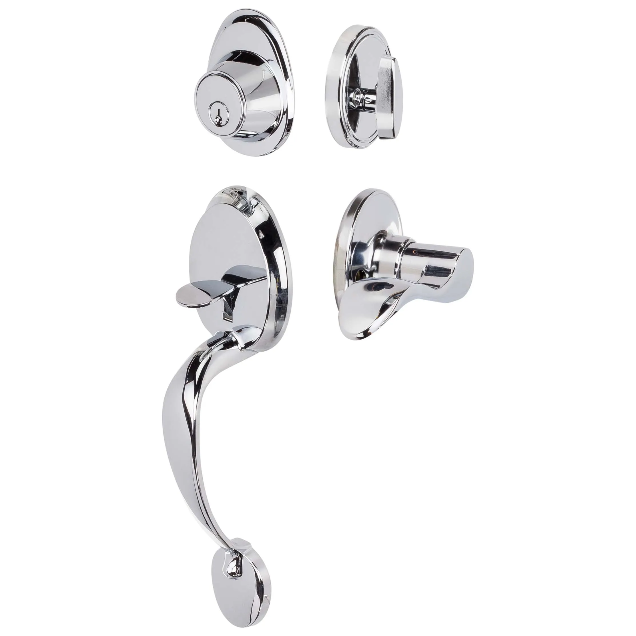 Front Door Handleset With Interior Left Handed Lever Dakota Collection