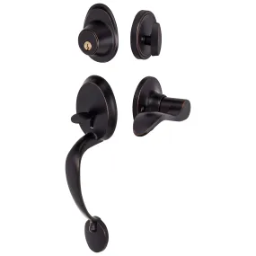 Front Door Handleset With Interior Left Handed Lever Dakota Collection