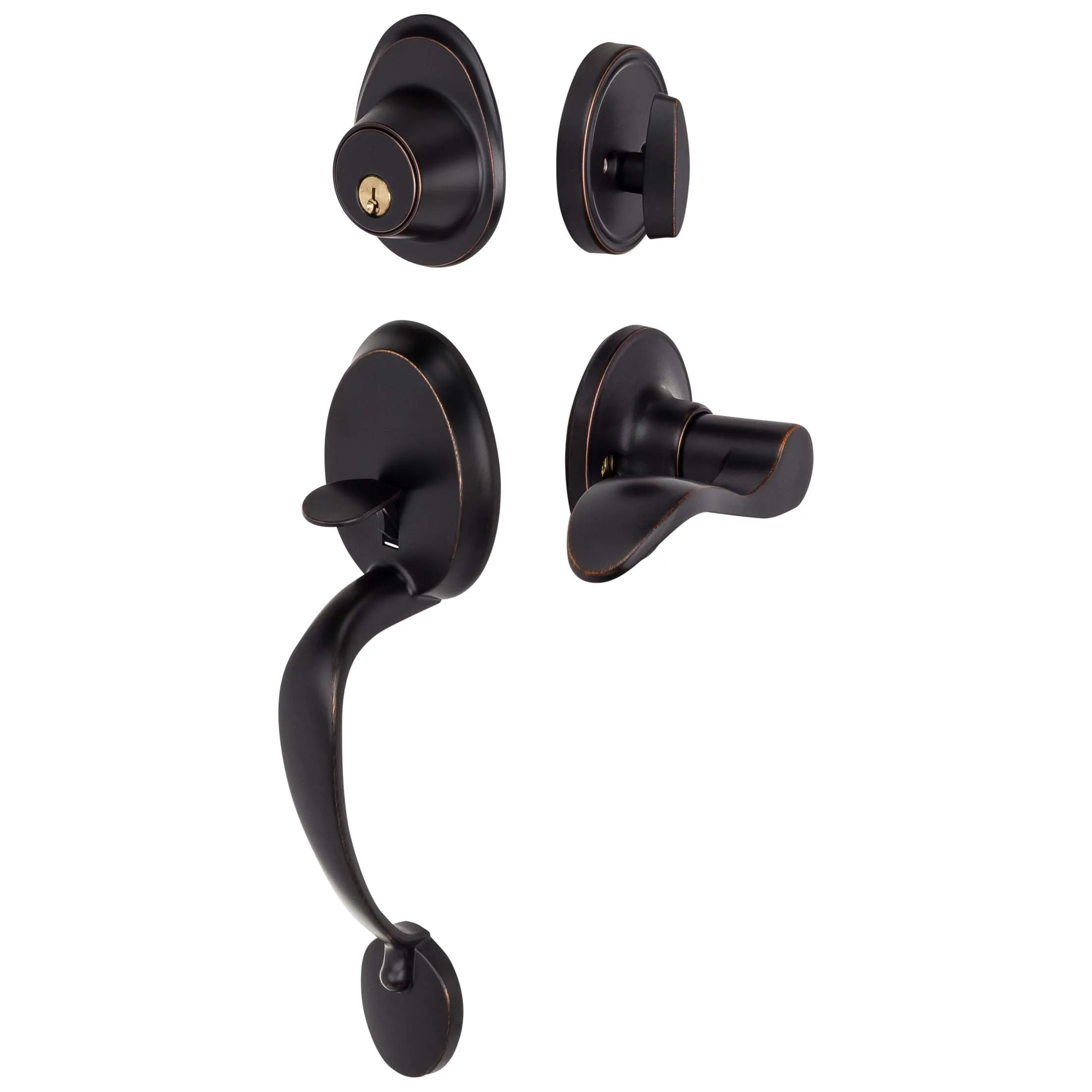 Front Door Handleset With Interior Left Handed Lever Dakota Collection