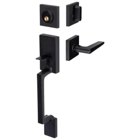 Front Door Handleset With Interior Reversible Lever Contemporary Style Harper Collection