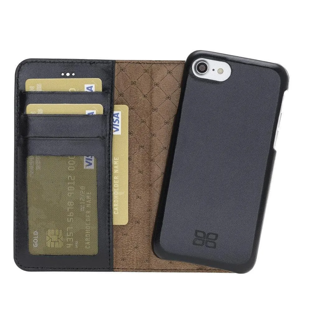 Full Leather Coating Detachable Wallet Case for Apple iPhone 7/8/SE2/SE3 Series