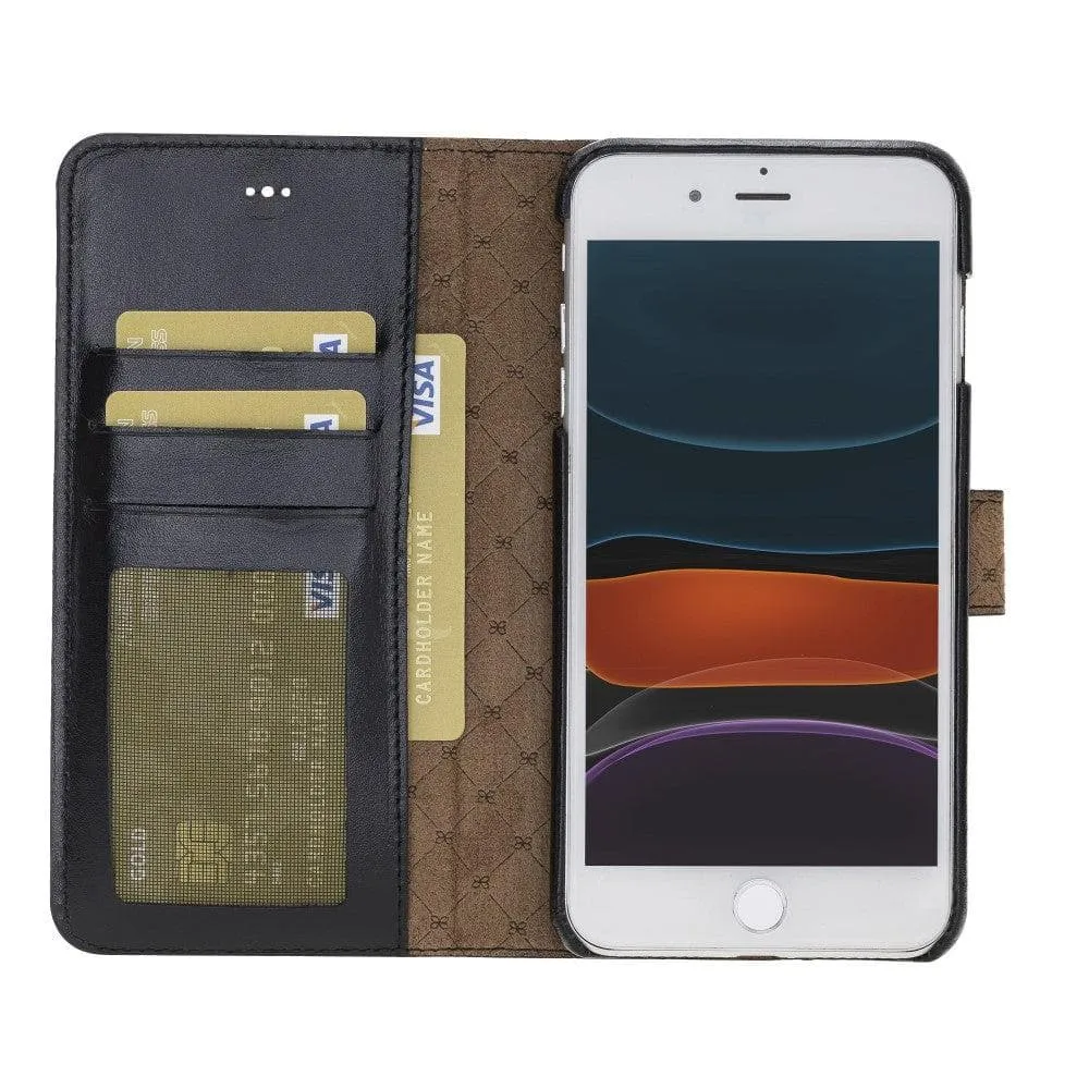 Full Leather Coating Detachable Wallet Case for Apple iPhone 7/8/SE2/SE3 Series