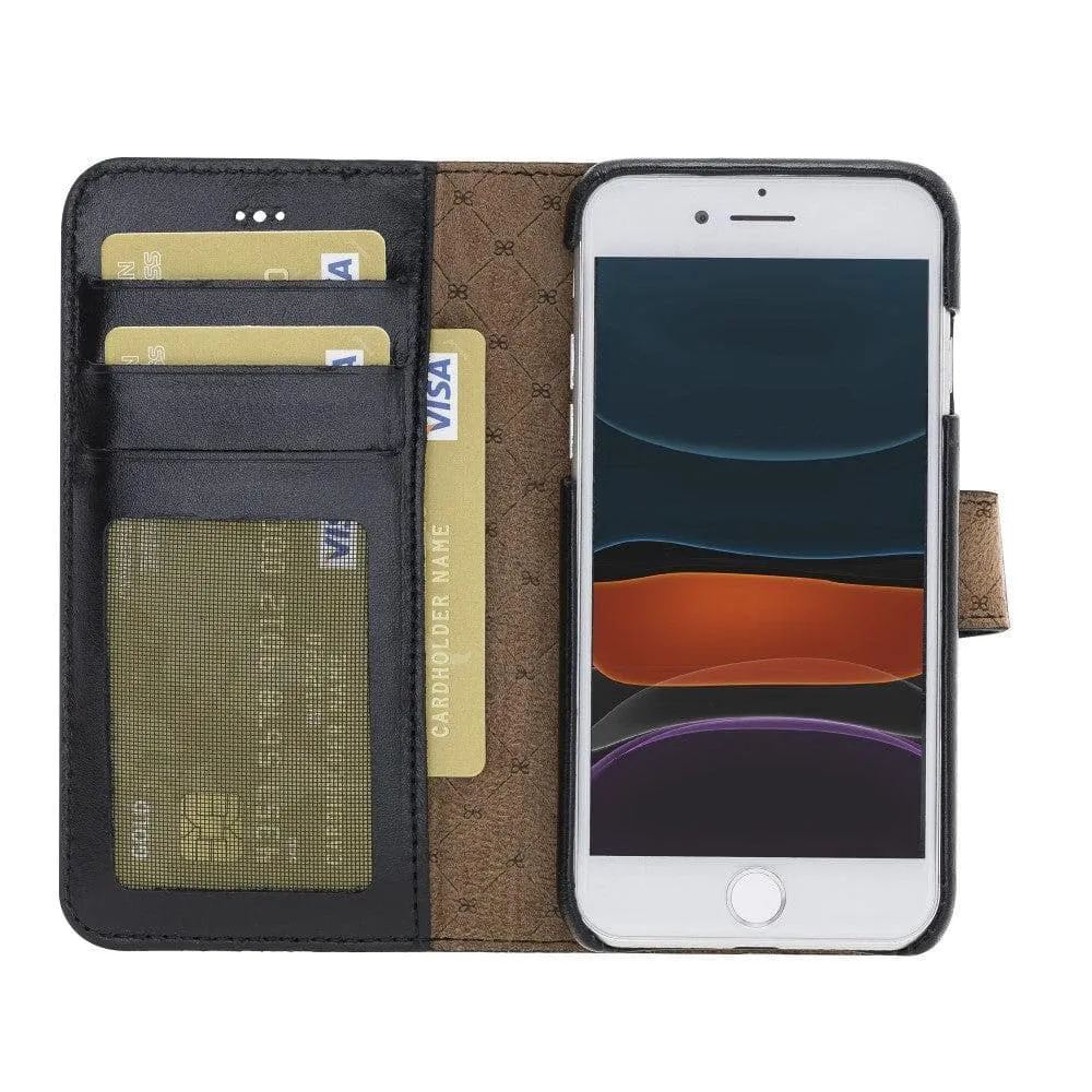 Full Leather Coating Detachable Wallet Case for Apple iPhone 7/8/SE2/SE3 Series