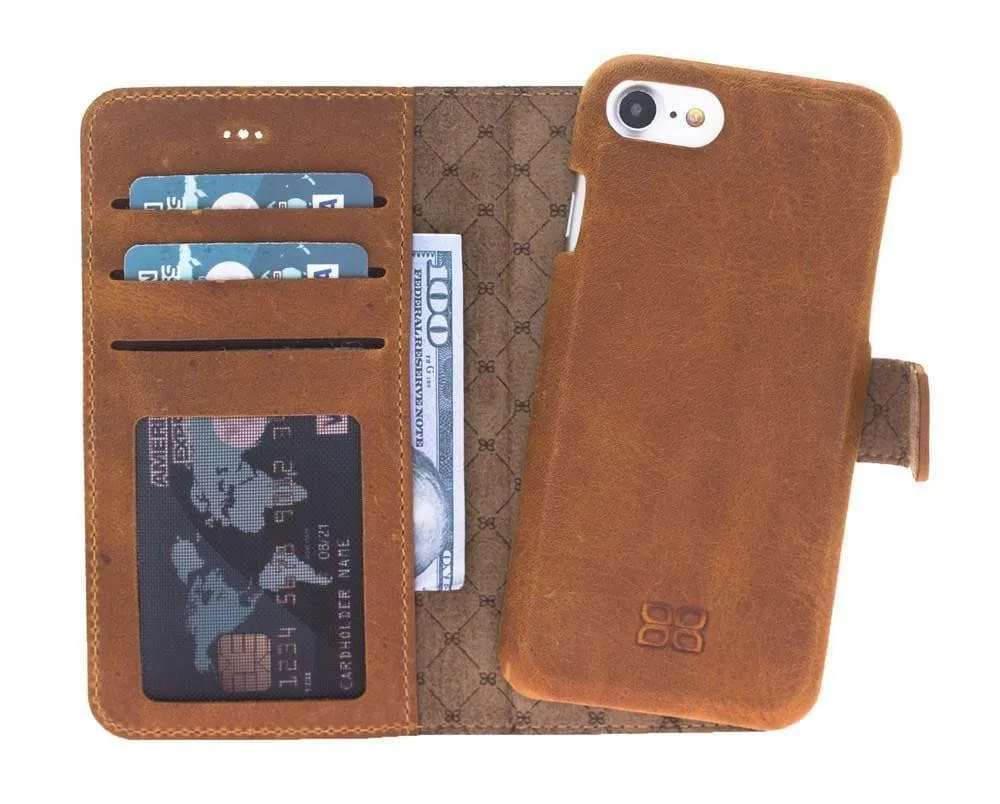 Full Leather Coating Detachable Wallet Case for Apple iPhone 7/8/SE2/SE3 Series