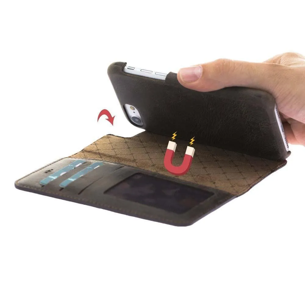 Full Leather Coating Detachable Wallet Case for Apple iPhone 7/8/SE2/SE3 Series