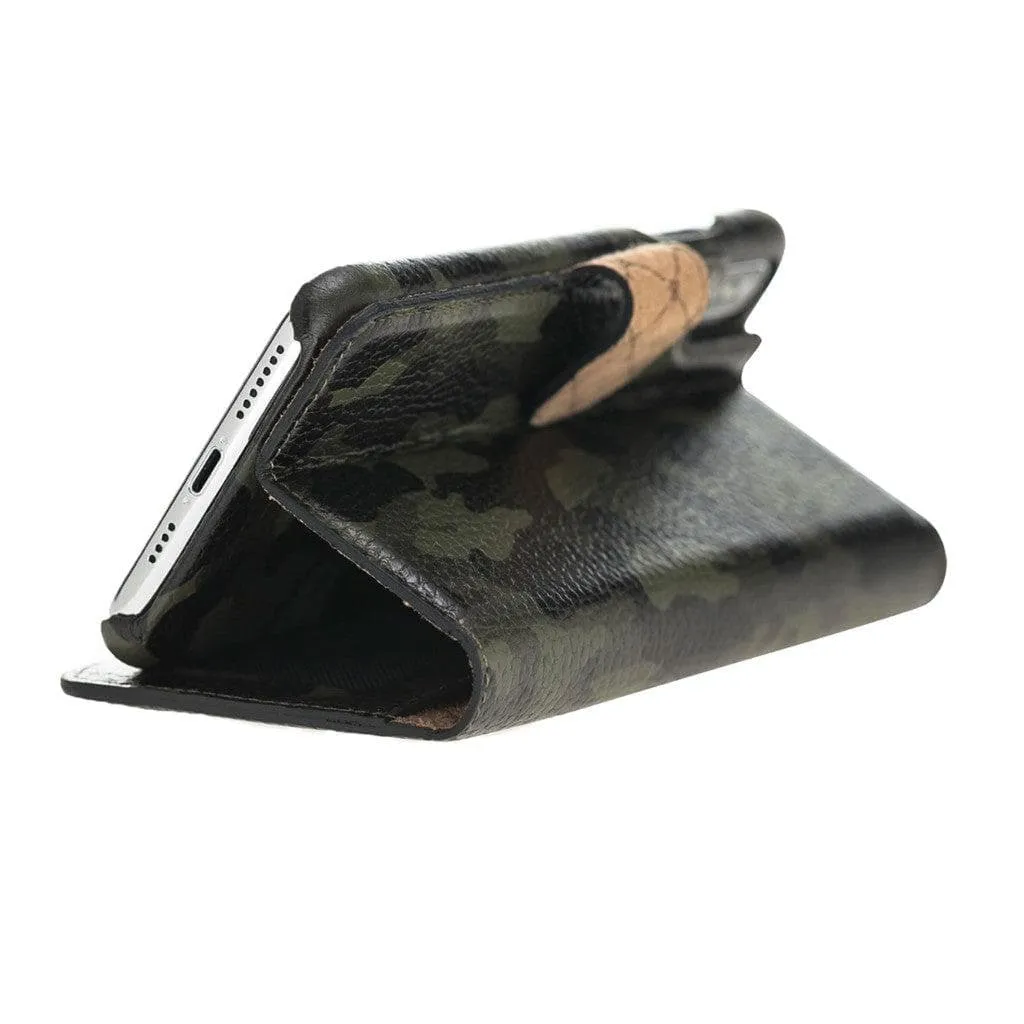 Full Leather Coating Detachable Wallet Case for Apple iPhone X Series