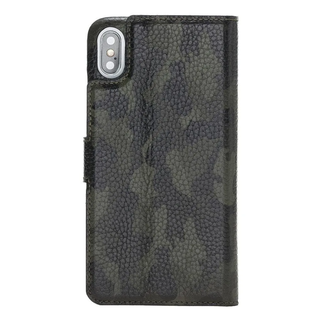 Full Leather Coating Detachable Wallet Case for Apple iPhone X Series