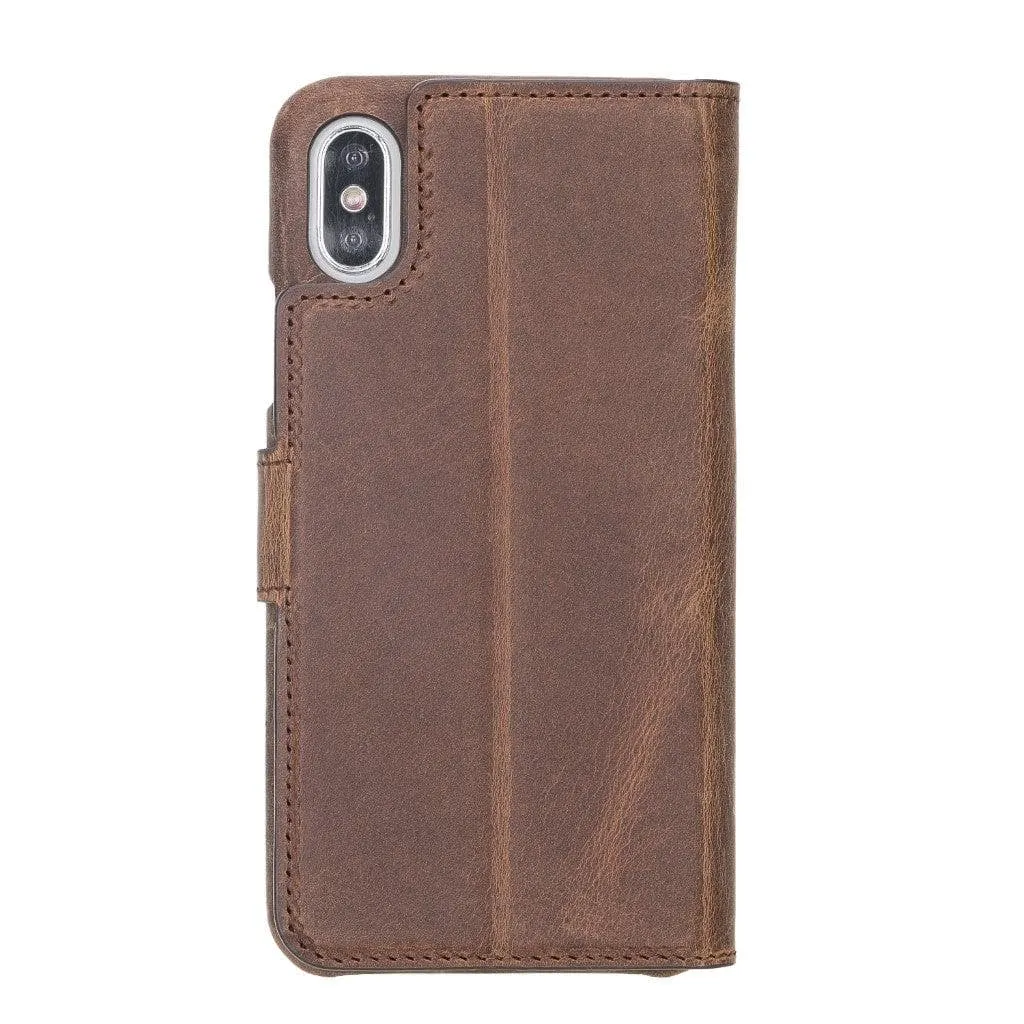 Full Leather Coating Detachable Wallet Case for Apple iPhone X Series