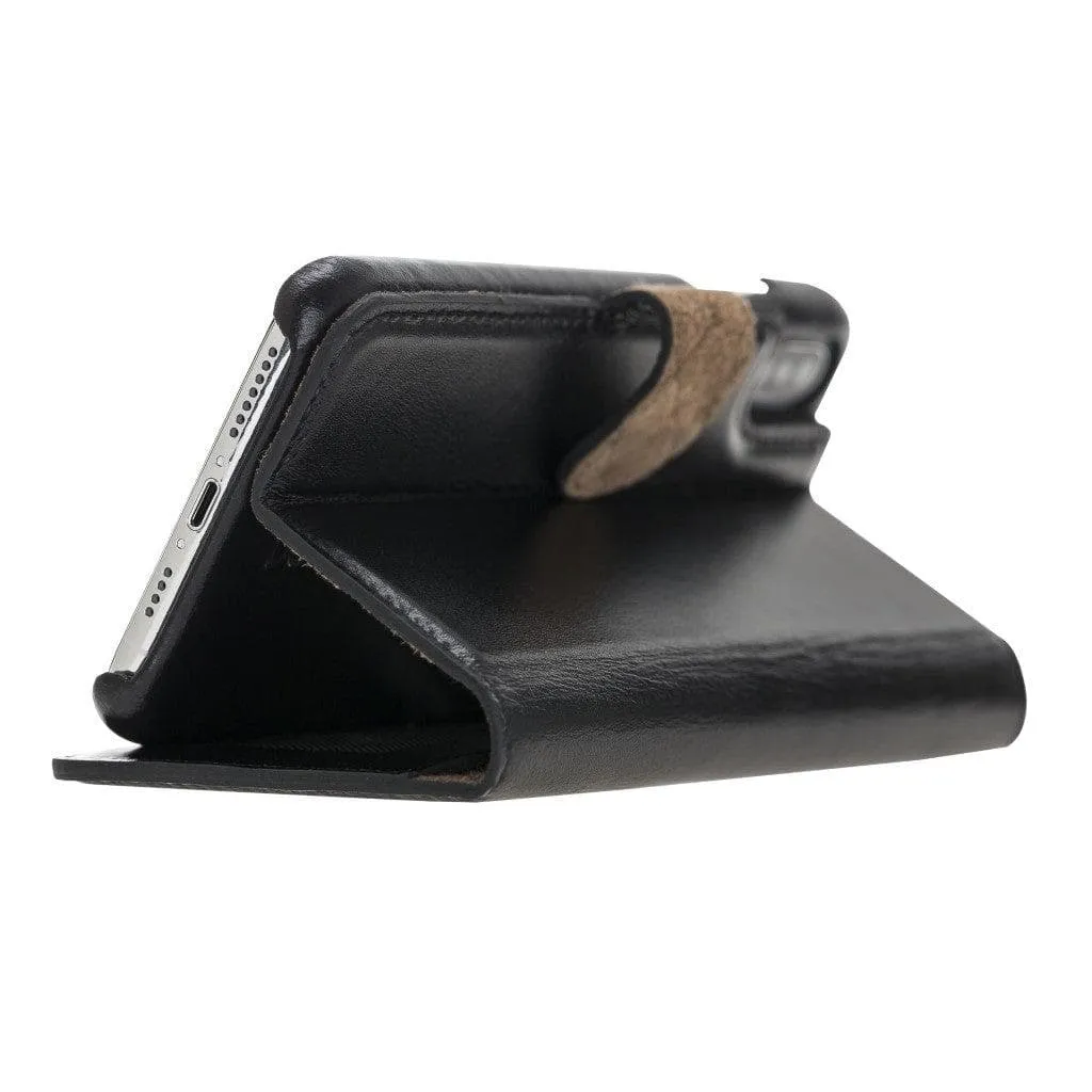 Full Leather Coating Detachable Wallet Case for Apple iPhone X Series