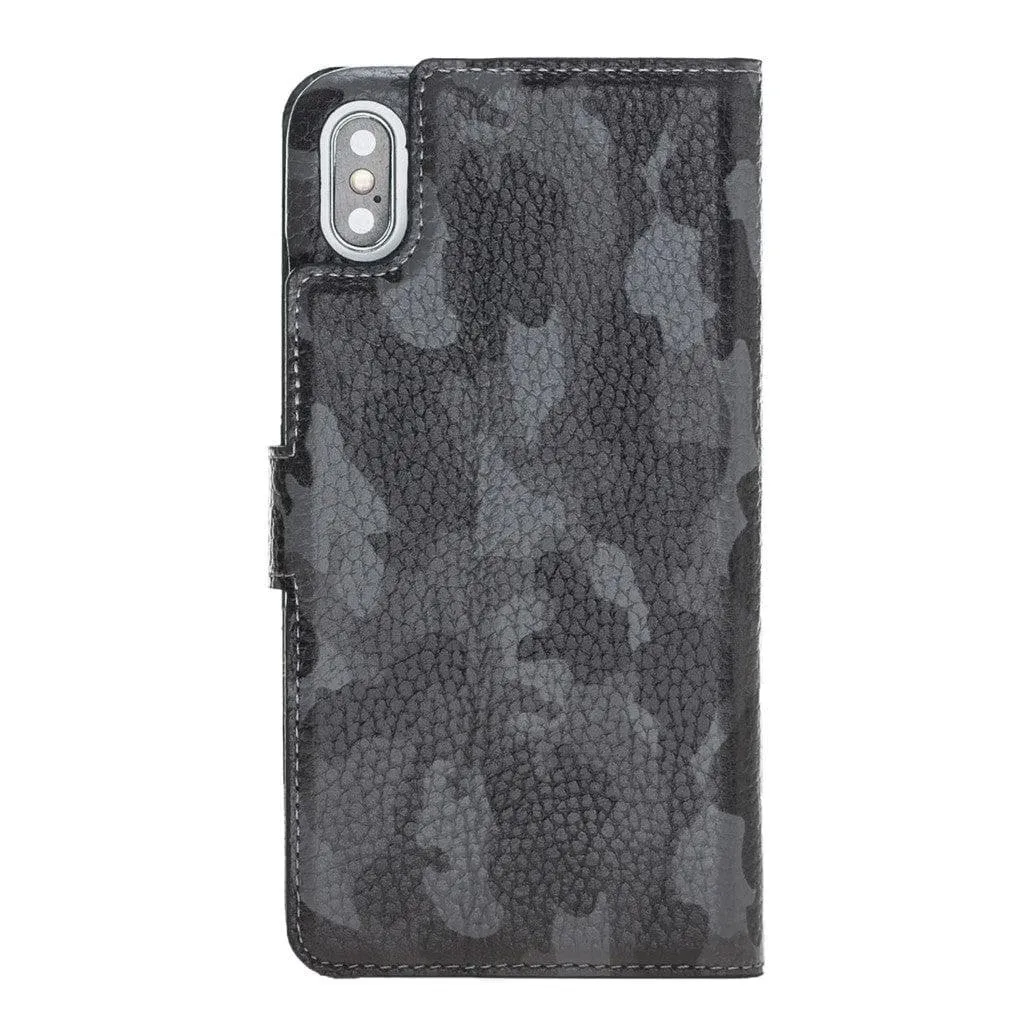 Full Leather Coating Detachable Wallet Case for Apple iPhone X Series
