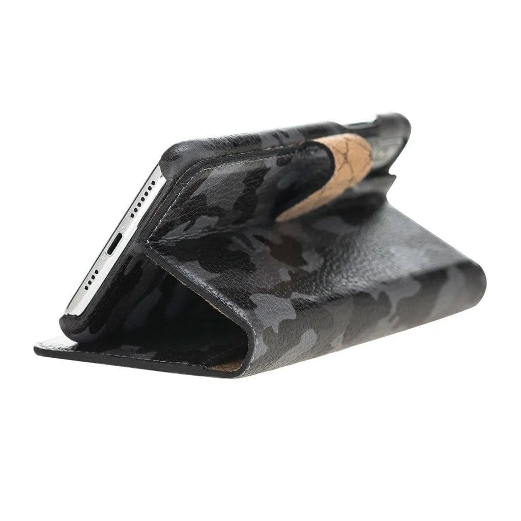 Full Leather Coating Detachable Wallet Case for Apple iPhone X Series