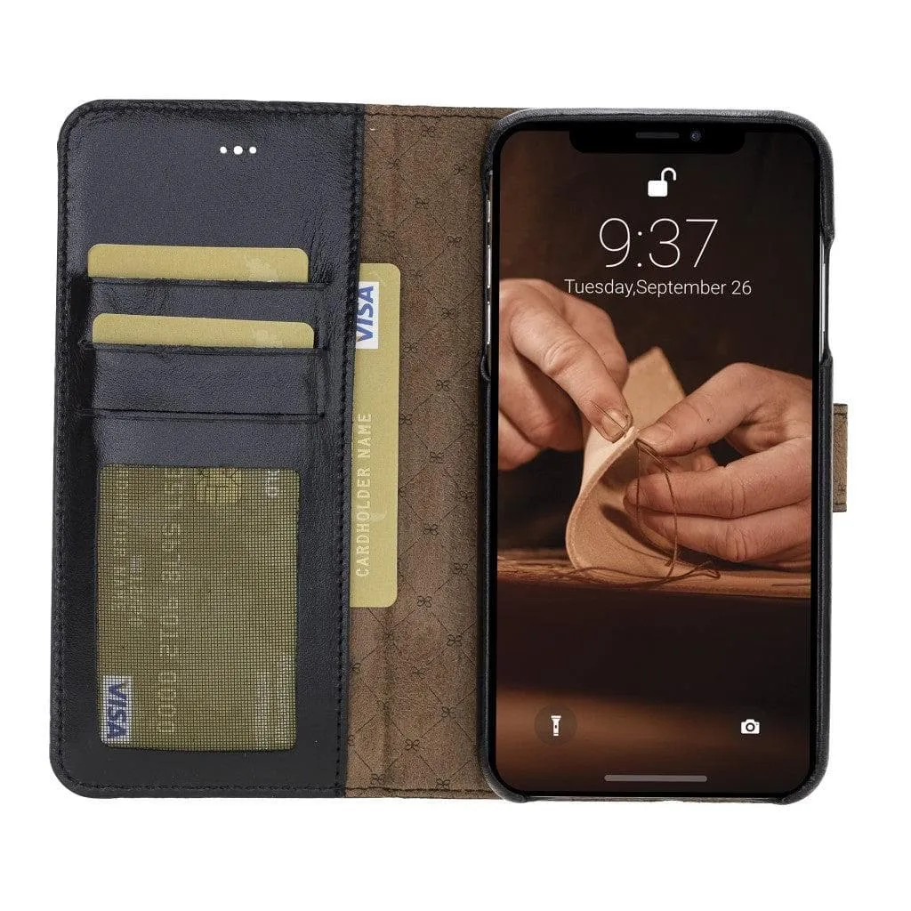 Full Leather Coating Detachable Wallet Case for Apple iPhone X Series