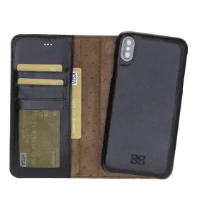 Full Leather Coating Detachable Wallet Case for Apple iPhone X Series