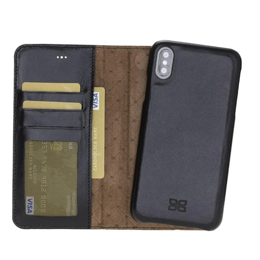 Full Leather Coating Detachable Wallet Case for Apple iPhone X Series
