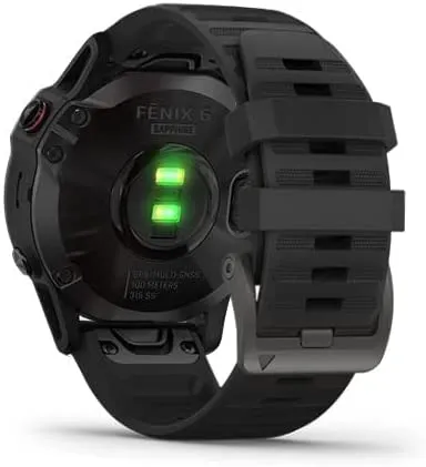 Garmin Fenix 6 DLC Watch with Nylon Band Sapphire Black Heathered Red