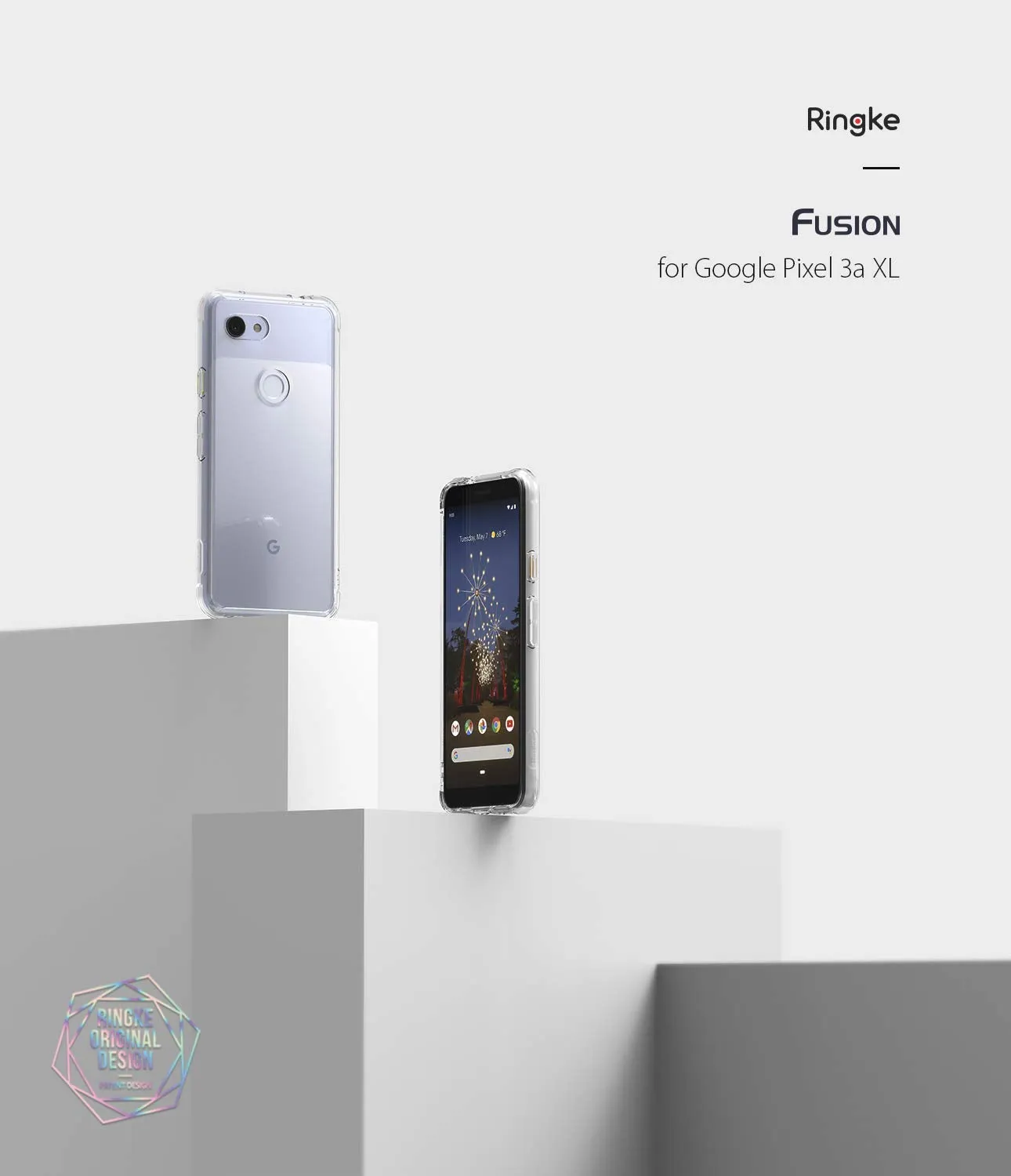 Clear Fusion Back Cover Case for Google Pixel 3a XL