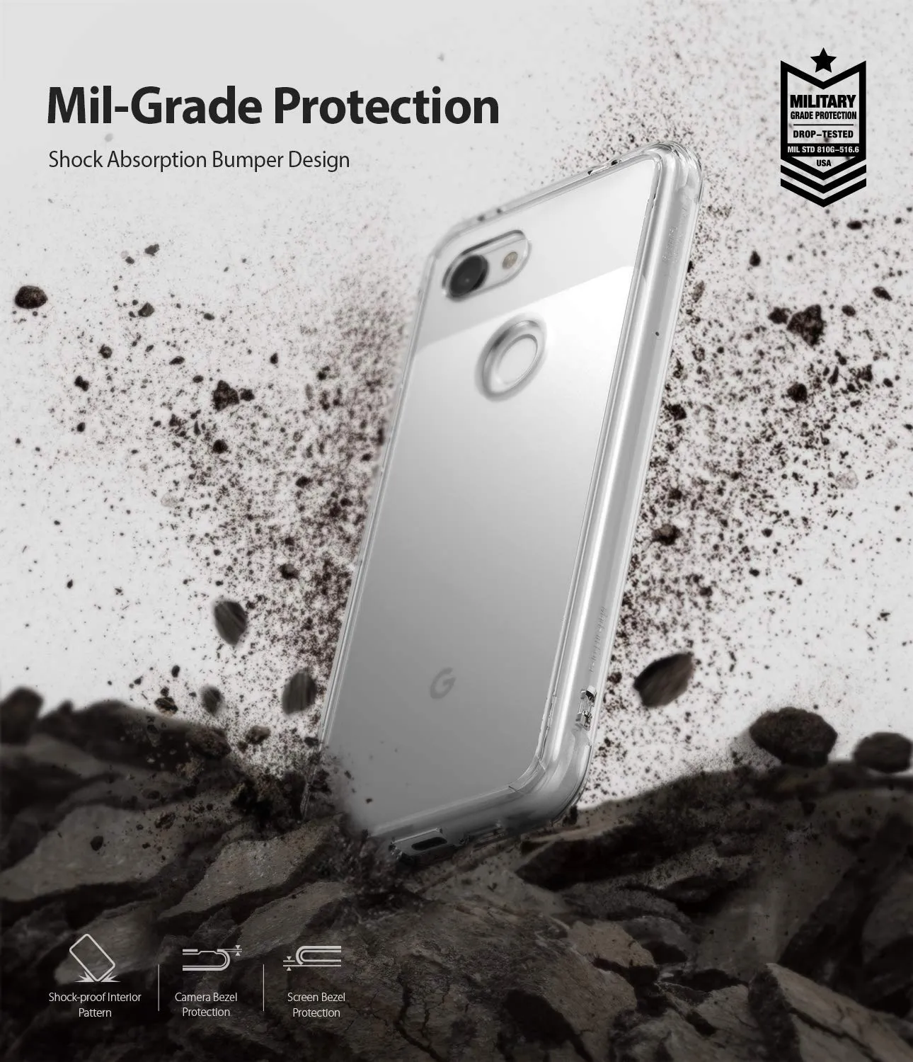 Clear Fusion Back Cover Case for Google Pixel 3a XL