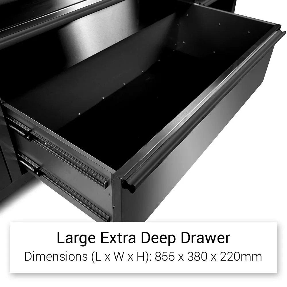 GT 1.8M Black Steel 15 Drawer Workbench Combo