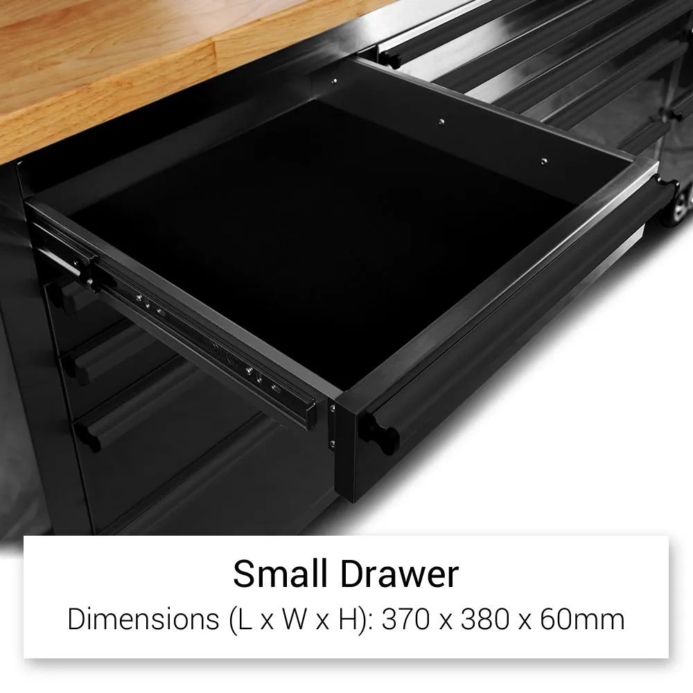 GT 1.8M Black Steel 15 Drawer Workbench Combo