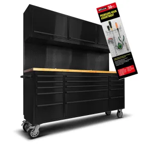 GT 1.8M Black Steel 15 Drawer Workbench Combo