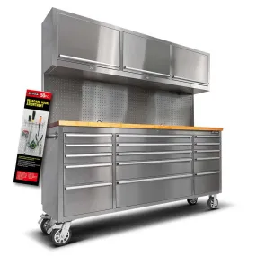 GT 1.8M Stainless Steel 15 drawer Workbench Combo