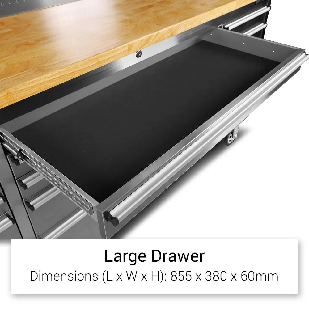 GT 1.8M Stainless Steel 15 drawer Workbench Combo