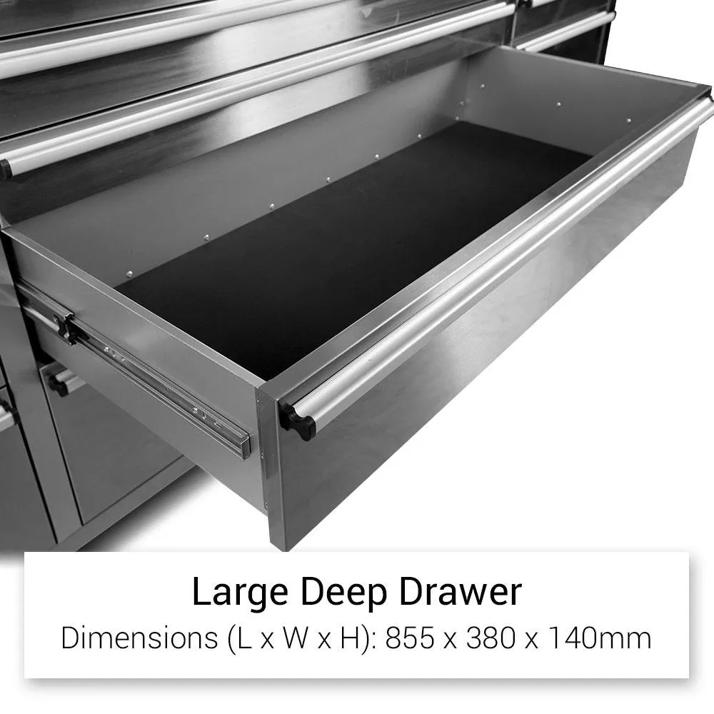 GT 1.8M Stainless Steel 15 drawer Workbench Combo