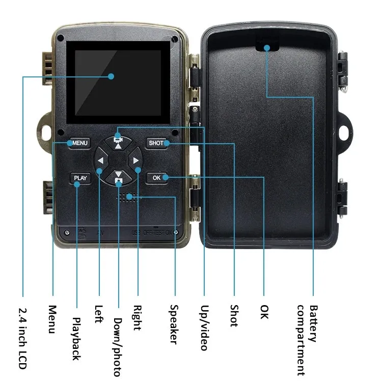 H982 4K Infrared Waterproof Induction Night Vision Monitor Animal HD Outdoor Cameras(Camouflage)