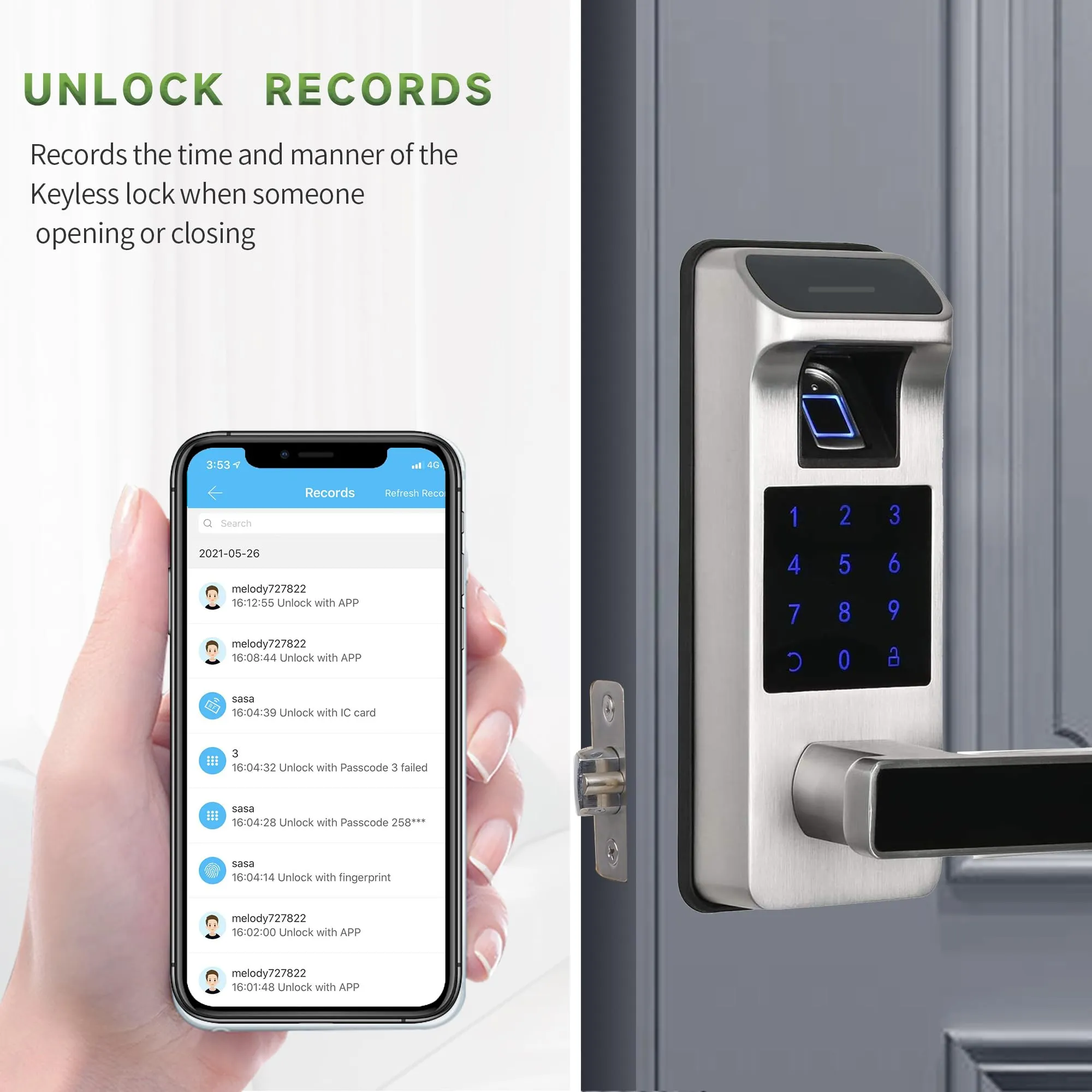 HARFO Keyless Smart Door Lock with Fingerprint