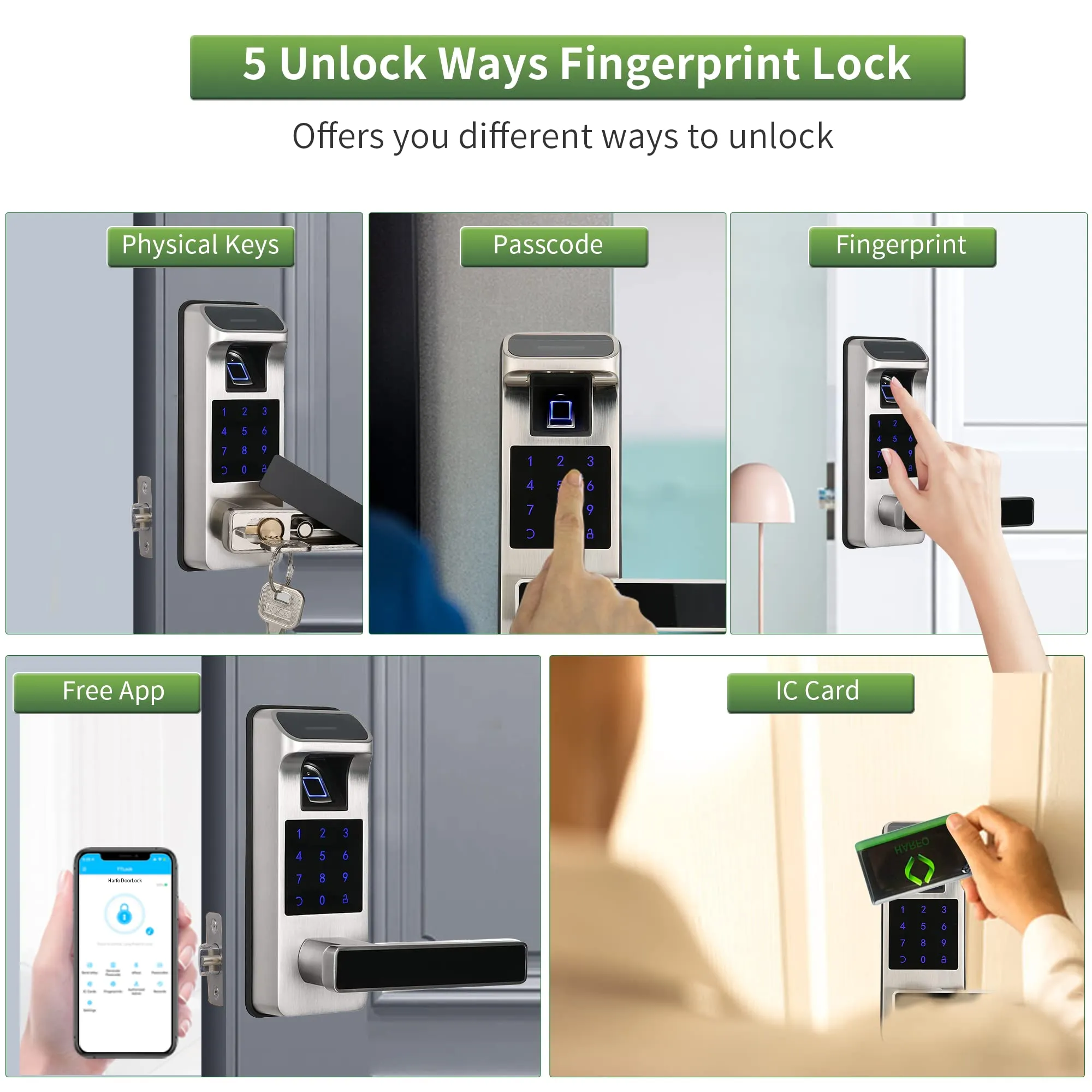 HARFO Keyless Smart Door Lock with Fingerprint