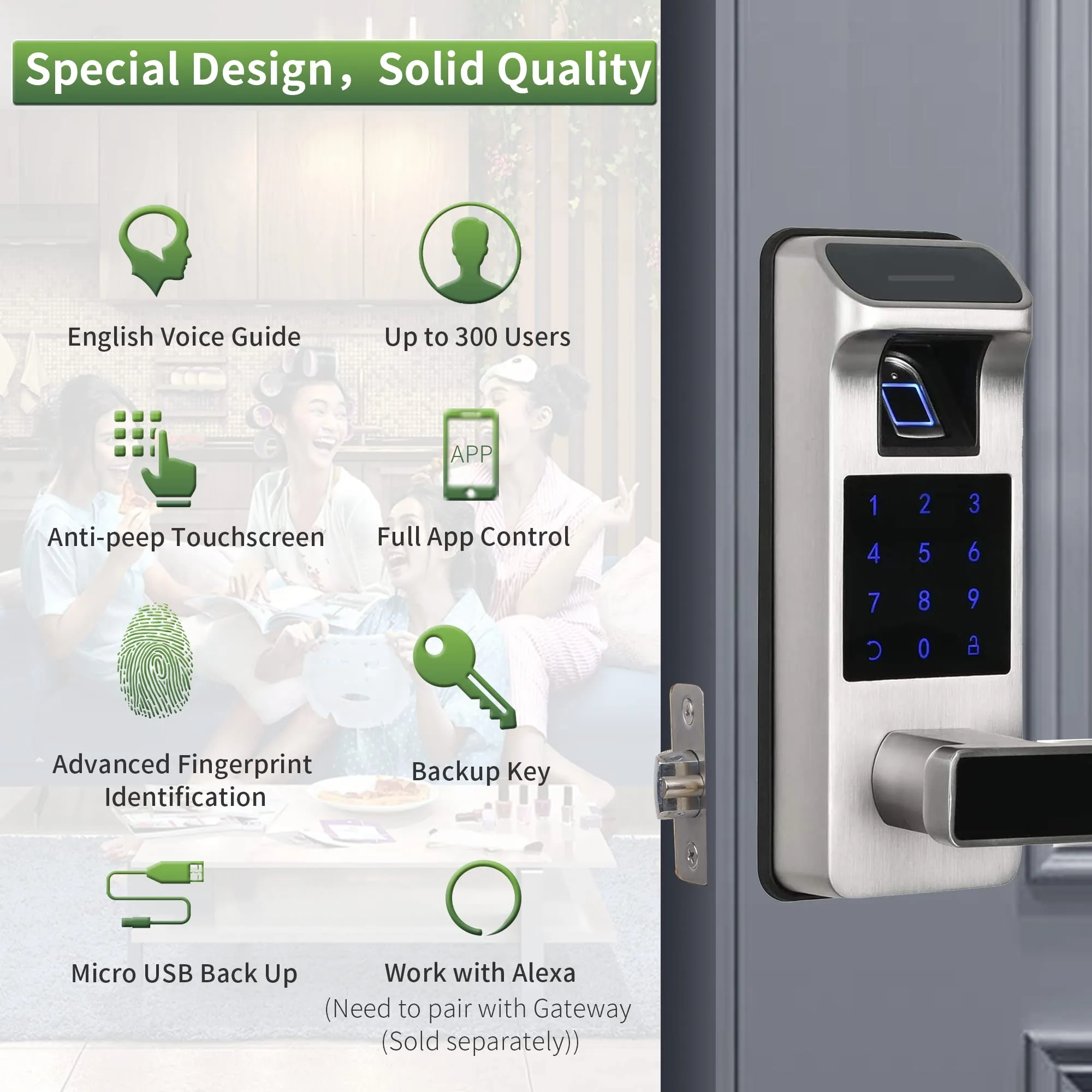 HARFO Keyless Smart Door Lock with Fingerprint