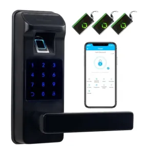 Harfo Smart Door Lock, Keyless Entry Door Lock, Fingerprint Door Lock, Door Locks with Keypads, Full App Control Digital Door Lock, Keypad Lock Electronic Door Lock, Biometric Door Lock (Black)
