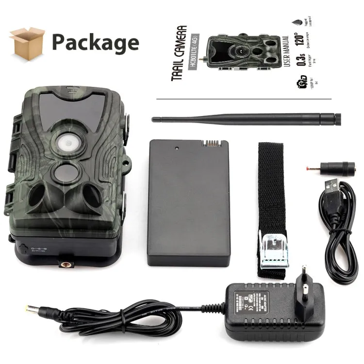HC-801LTE-Li 4G Outdoor Tracking Hunting Camera 5000mAh Lithium Battery Version, With EU Plug Adapter
