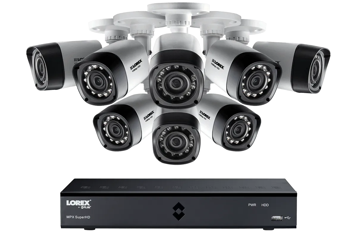 HD 1080P Camera System with 8 Cameras and 1TB Hard Drive