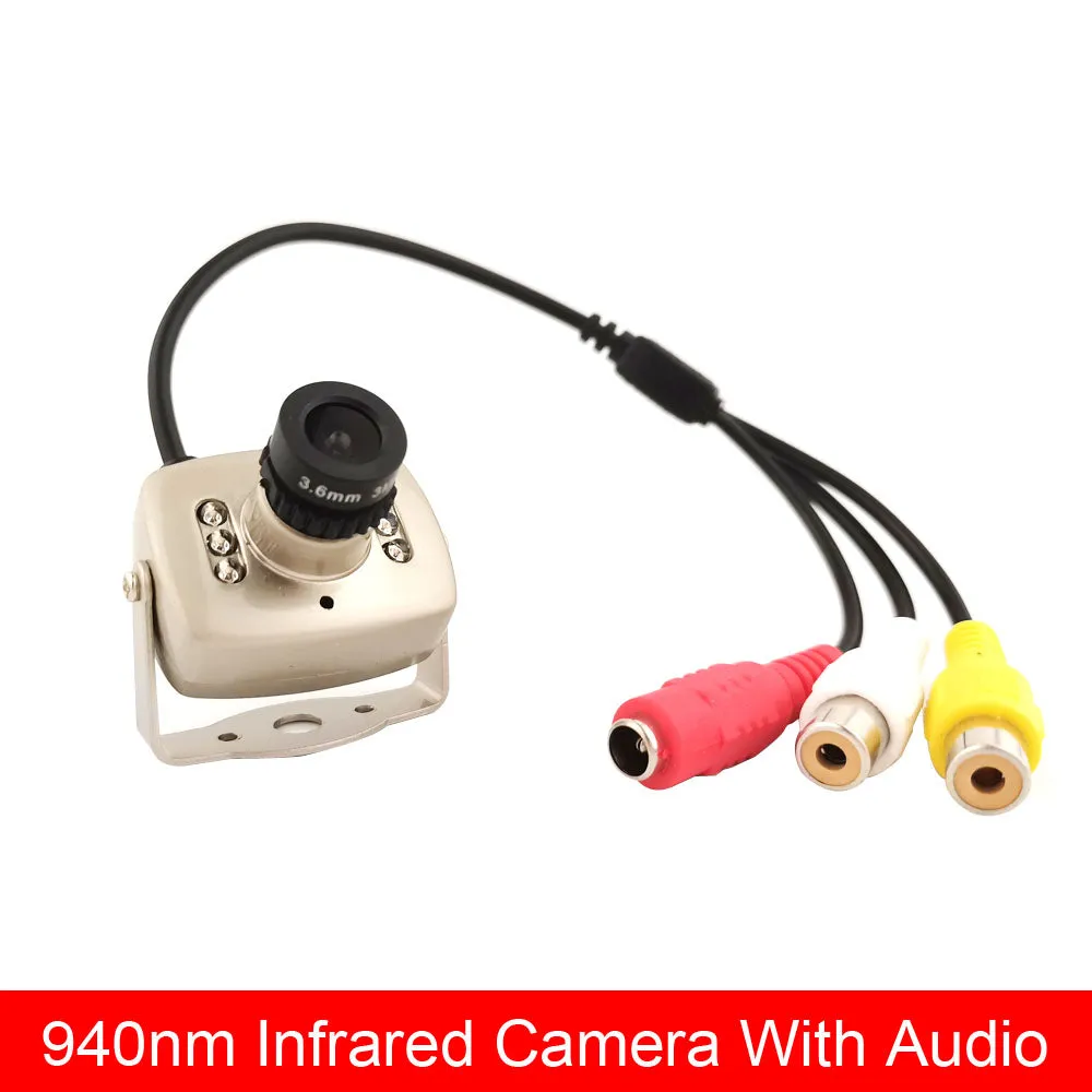 Hd 700TVL Cmos Kleur Kleine Mini Metalen Analoge Camera 850nm Infrarood 5M Nachtzicht Av Video Surveillance Security Camera