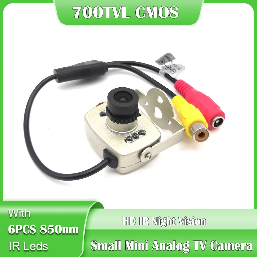 Hd 700TVL Cmos Kleur Kleine Mini Metalen Analoge Camera 850nm Infrarood 5M Nachtzicht Av Video Surveillance Security Camera