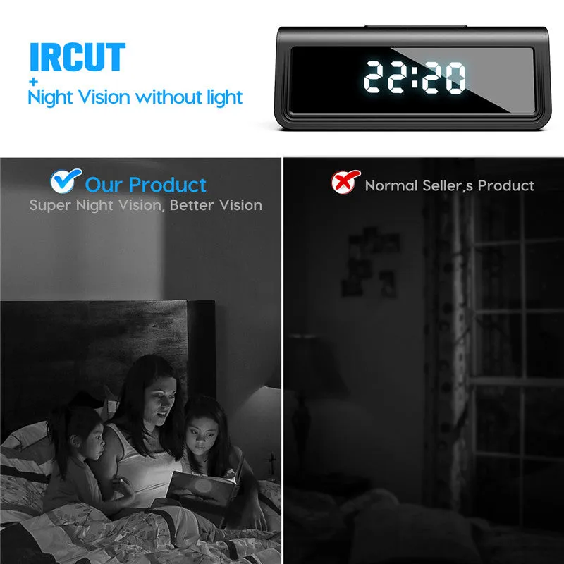Hidden Camera Home Security 4K Wifi Secret Clock Micro Camera Security Camera IR Night Vision
