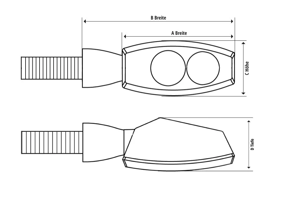 HIGHSIDER 204-025 LED Indicator "FALCON" Light Guide Technology (Pair) - Chrome