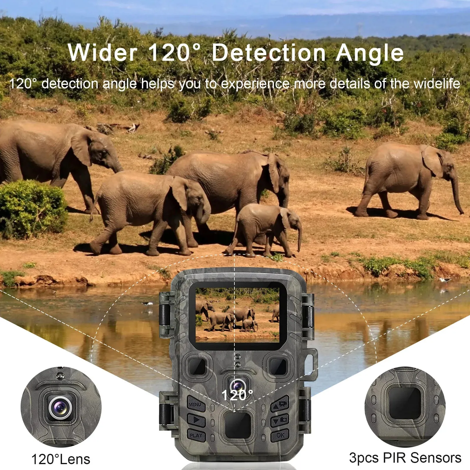 Hunting Wild Trail Camera 20MP 1080P Outdoor Wildlife Cameras Scouting Surveillance Mini301 Night Vision Photo Traps Tracking