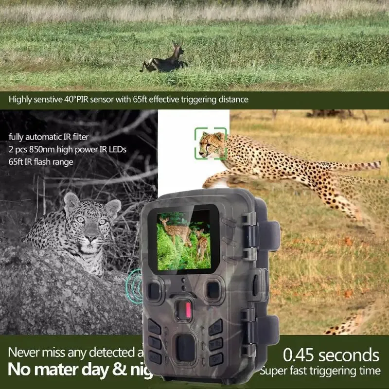 Hunting Wild Trail Camera 20MP 1080P Outdoor Wildlife Cameras Scouting Surveillance Mini301 Night Vision Photo Traps Tracking