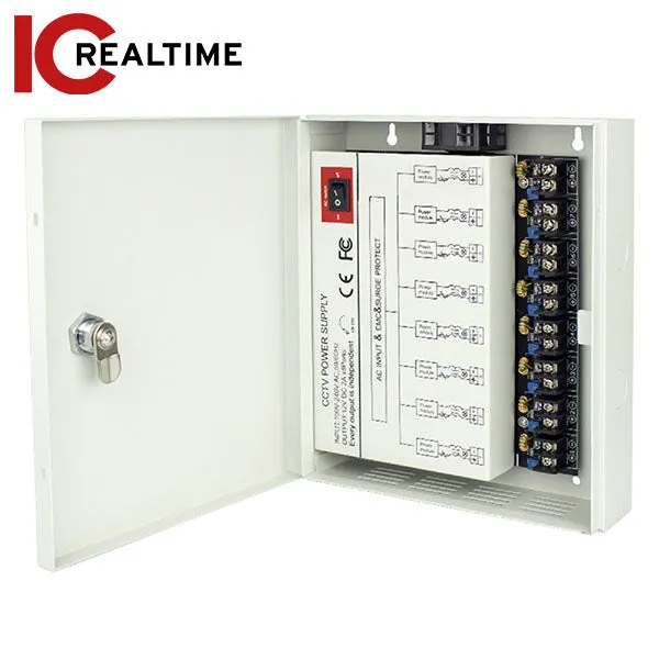 IC Realtime - PS-DC16A08HD-4DK / 8 Channel Power Supply Box / 12V DC / 16 Amp Output