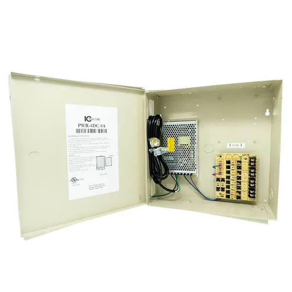 IC Realtime - PWR-4DC-8A / 4 Channel Power Supply / 12VDC Distribution Box / 8 Amps