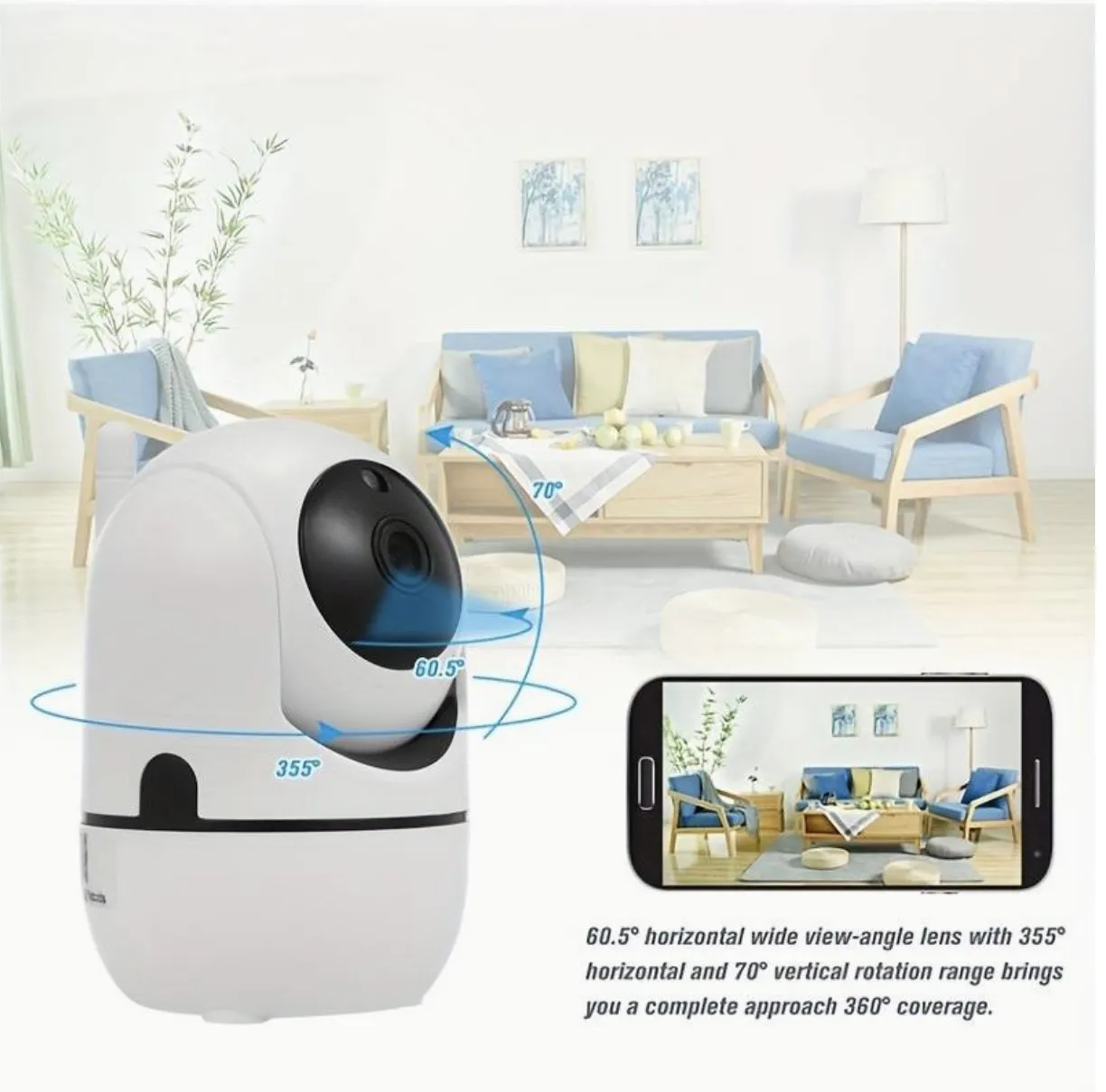 Indoor Security Camera - 1080p Live-stream via Wi-Fi