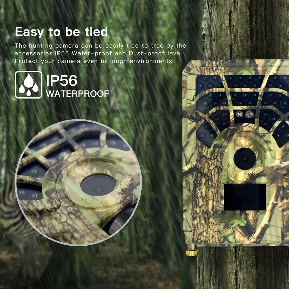 Infrared Camera HD Outdoor Wild Trail Camera 12MP 120°Detecting Range 46pcs LED Lights for Night Vision Wildlife Monitoring Game Hunting Scouting Cam Home Security