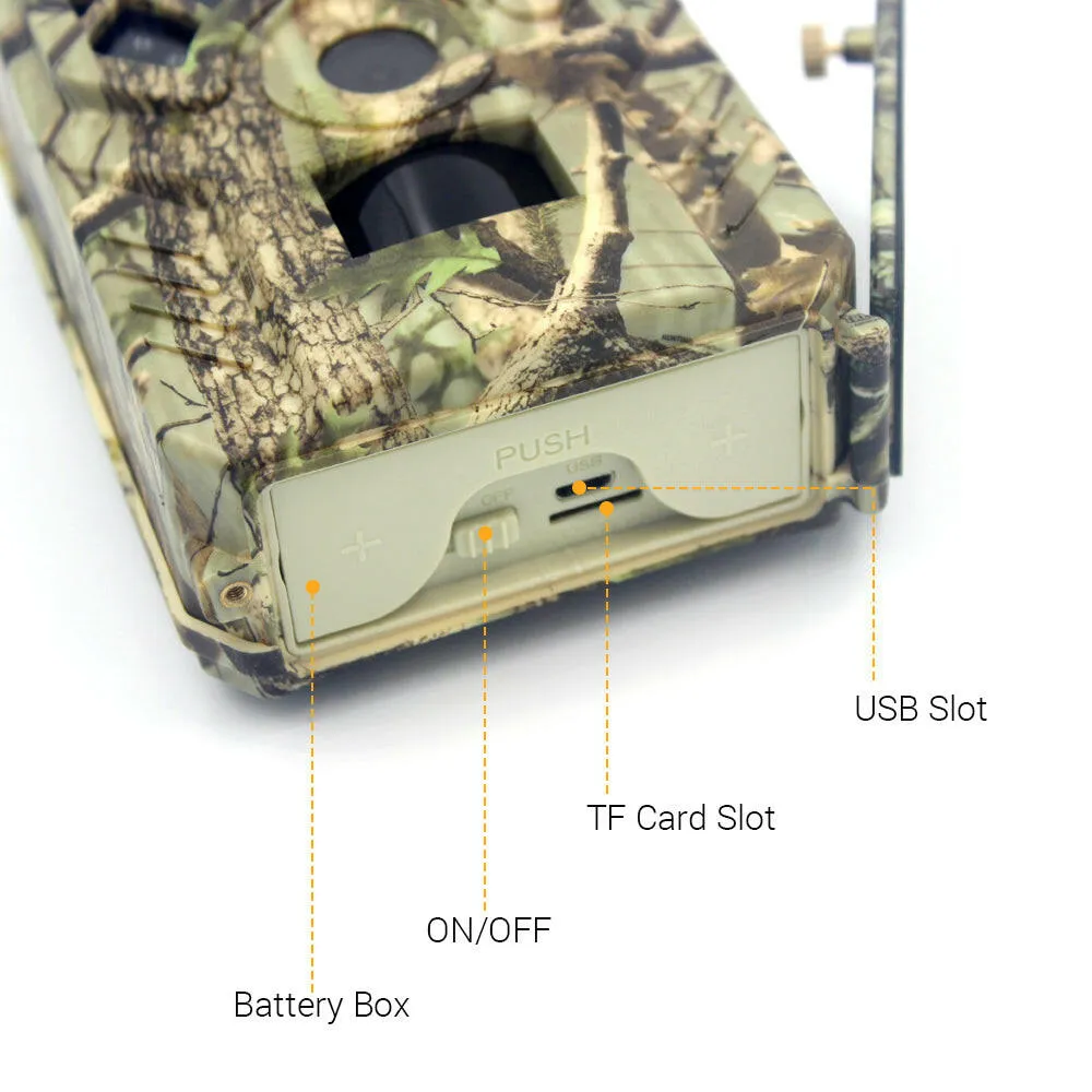 Infrared Camera HD Outdoor Wild Trail Camera 12MP 120°Detecting Range 46pcs LED Lights for Night Vision Wildlife Monitoring Game Hunting Scouting Cam Home Security