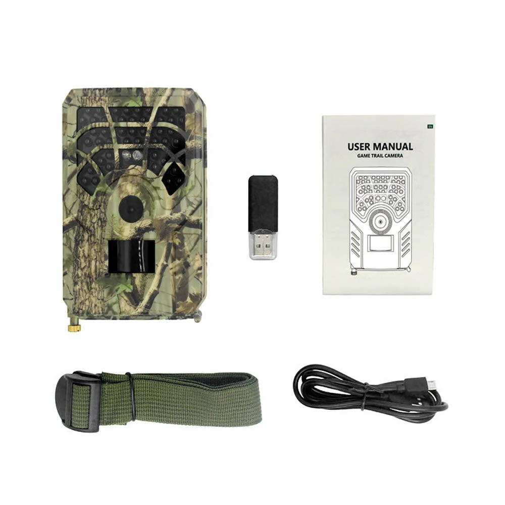 Infrared Camera HD Outdoor Wild Trail Camera 12MP 120°Detecting Range 46pcs LED Lights for Night Vision Wildlife Monitoring Game Hunting Scouting Cam Home Security
